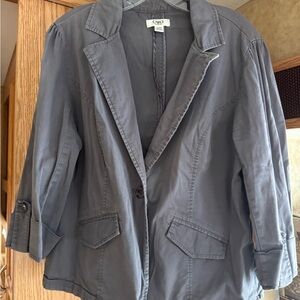 Loft gray casual jacket 3/4 length sleeve size 14/16